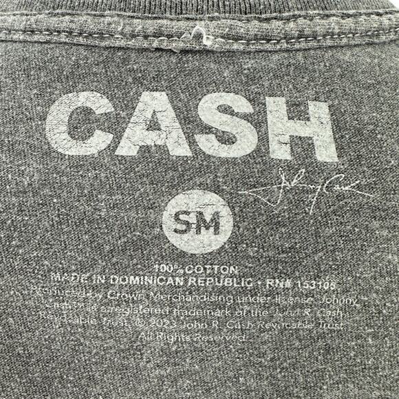 Johnny Cash | S | Women's 'Walk The Line' Washed Gray 100% Cotton T-Shirt Tee - Picture 6 of 6